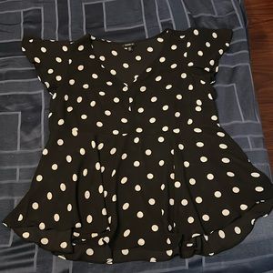 Torrid 00 black polka dot Top. Never Worn ..